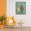 Full Embroidery Stamped Rose Girl DIY 11CT Eco-Cotton Thread Cross Stitch K