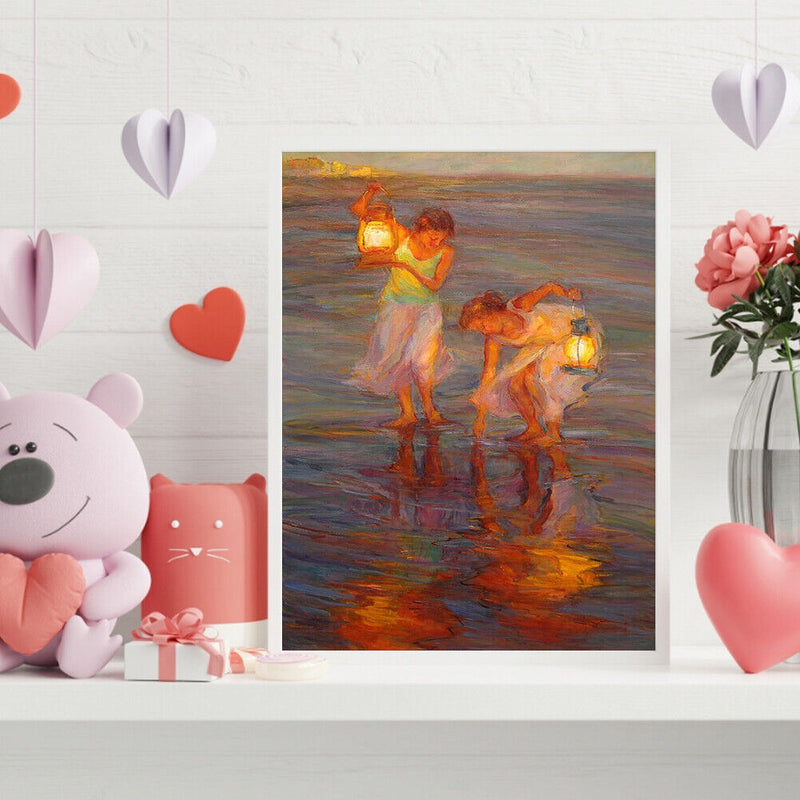 Sea Girls Oil Painting By Numbers Kit DIY Frameless Picture On Canvas Craft