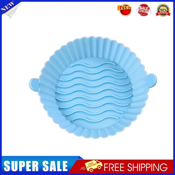 Silicone Air Fryer Liner Non-Stick Fryer Basket Steamers Oil Mat (Blue)