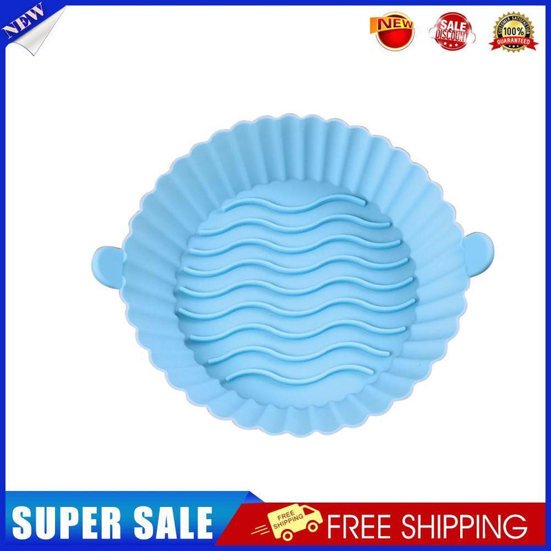 Silicone Air Fryer Liner Non-Stick Fryer Basket Steamers Oil Mat (Blue)