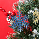 Christmas Tree Decorations Xmas 10cm Plastic Snowflake Snow Glitter Powder