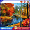 Bridge in the Forest Oil Paint By Number Kit DIY Acrylic Painting on Canvas