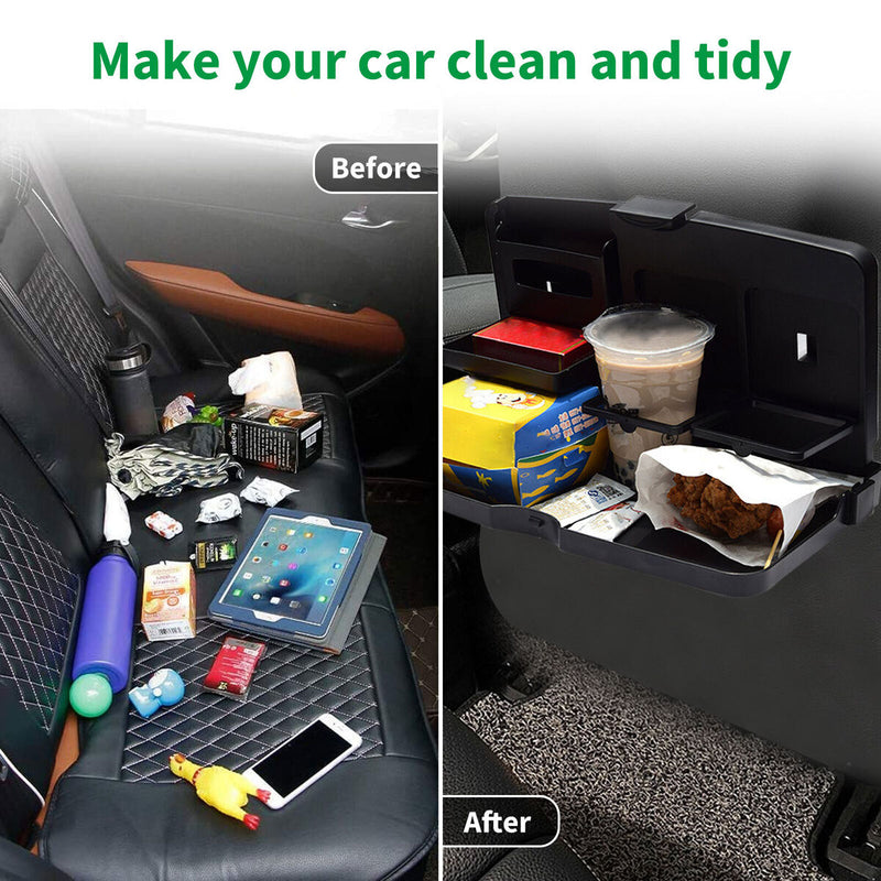 Car Food Seat Back Tray - Vehicle Organizer for Meals Tray with Cup Holder Newly