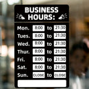 Business Hours Sign Hours of Operation Signs for Window / Door (Black) Newly