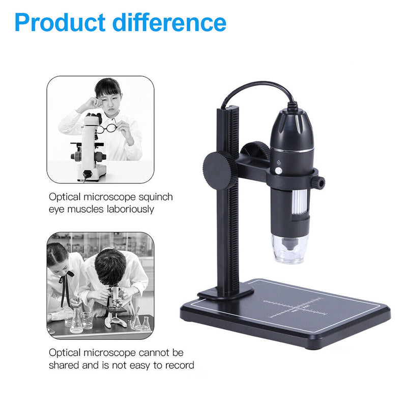 #A 8 Leds Digital Microscope HD Ophthalmoscoscope Magnify for Home Labratory Too