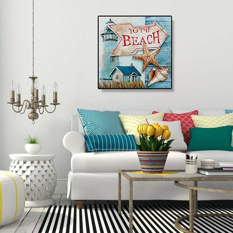 5D DIY Full Drill Diamond Painting Beach Cross Stitch Mosaic Kit Home Wall Arts