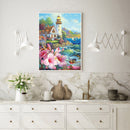 5D DIY Diamond Painting Full Drill Seaside House Embroidery Picture Mosaic