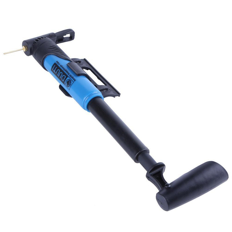 Portable Folding Bicycle Air Pump Inflator for Presta Schrader Valve Blue Newly