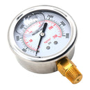 Stainless Steel Hydraulic Fluid Pressure Gauge Tester Meter 0-3500PSI US Thread