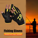 3-Finger Cut Unisex Arrow Fishing Gloves Non-Slip Angling Gloves (Yellow) Newly