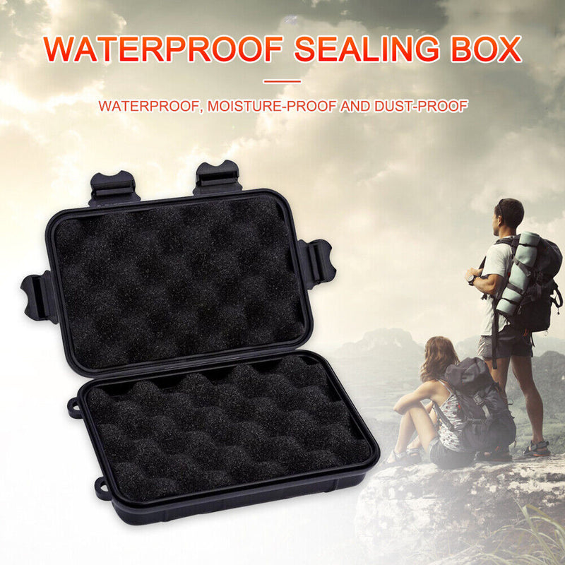Outdoor Waterproof Sealed Case Dustproof Container EDC Tool Storage (Black)