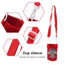 Round Messenger Strap Water Bottle Insulated Protective Bag (Red Elephant)