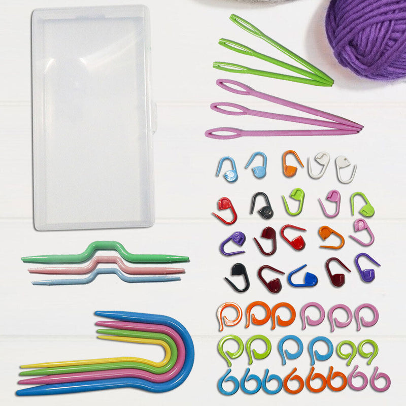 53pcs/set Knitting Kit Needle Clip Crochet Hook Craft Markers Sewing Tools