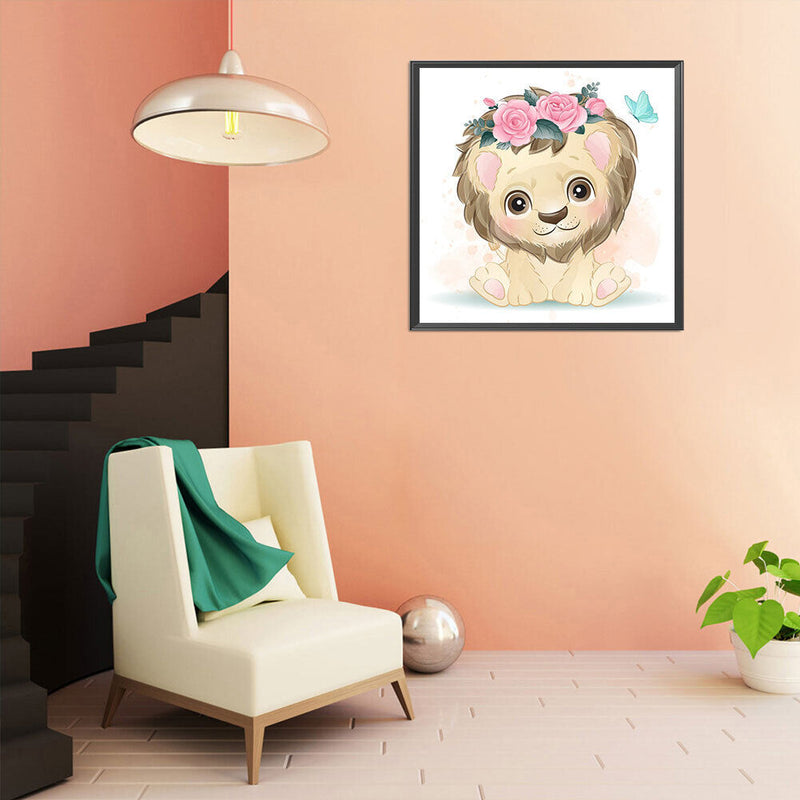 5D DIY Diamond Painting Kits Full Round Drill Cartoon Little Lion Mosaic