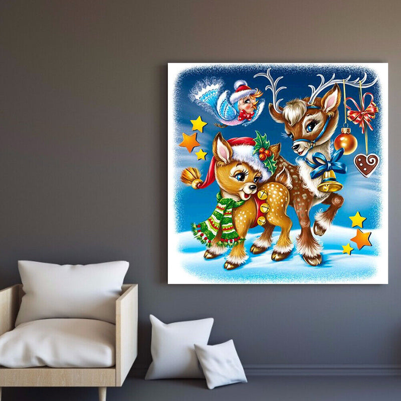 5D DIY Mosaic Kit Ski Dog Bead Art Full Drill Diamond Painting Home Wall Gift