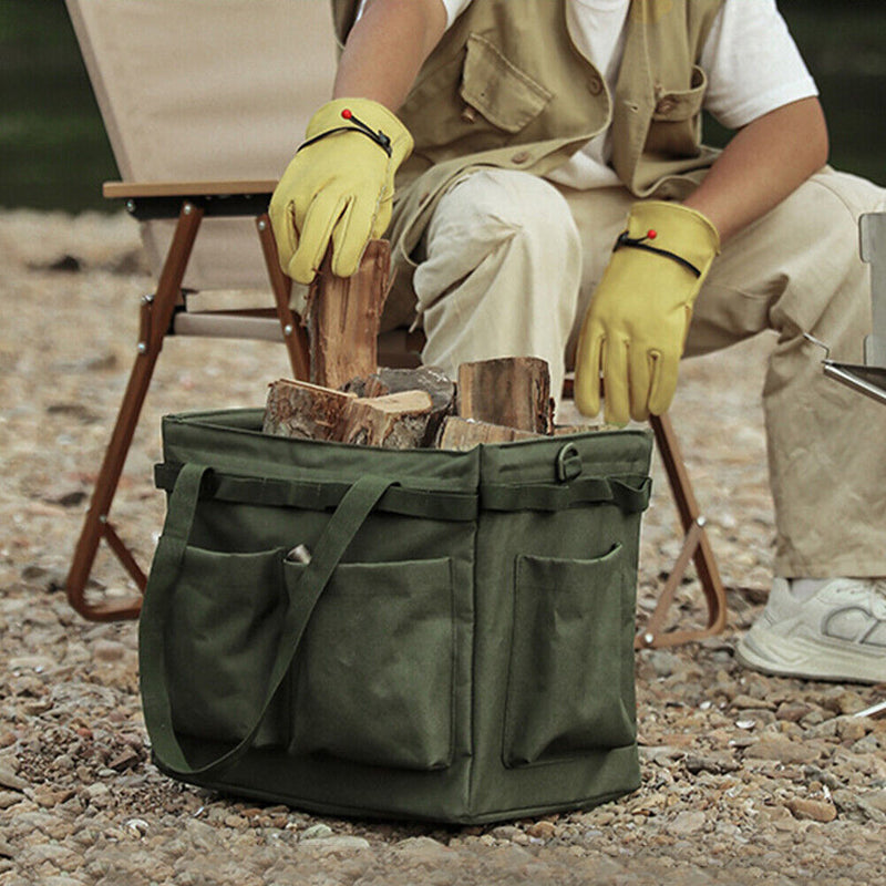 Large Capacity Tool Carry Outdoor Camping Tent Peg Storage Bag (Army Green)