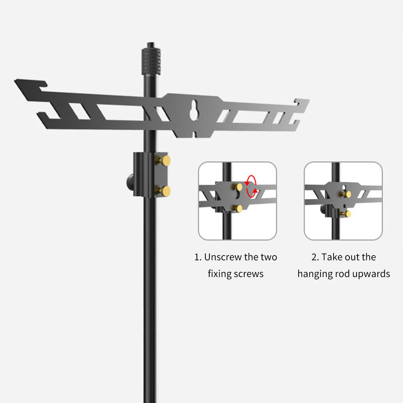 Desktop Shelf Lamp Pole - DIY Folding Storage Hanger Shelf with Light Stand
