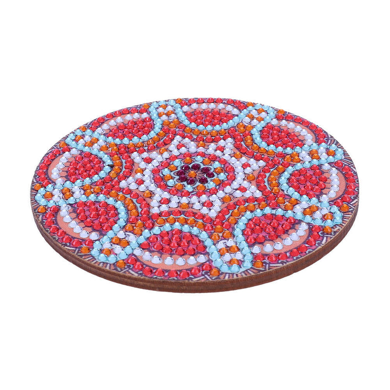 5D DIY Diamond Painting Mandala Wooden Round Coaster Cup Cushion (AA1058-1)