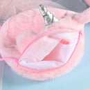 Kids Plush Cartoon Licorne Handbag Zipper Mini Casual Crossbody Bag (Pink)