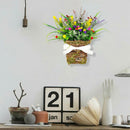 Lavender Wreath Artificial Flower with Basket Spring Wreath Floral Garland Decor