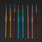 8pcs Plastic Handle Aluminum Head Crochet Hooks Sweater Sewing Needles Kit