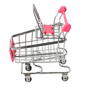 Mini Supermarket Handcart Shopping Utility Cart Mode Storage Pink Gift Newly