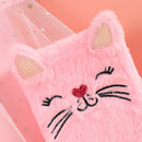 Cartoon Cat Plush Notebook Fluffy Daily Planner Journal Book (Pink) Newly