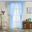 Pastoral Style Willow Floral Window Curtain Bedroom Living Room Decor(Blue)