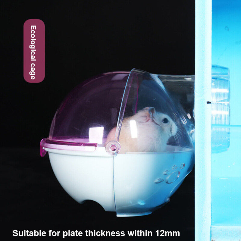 Cute Hamster Mouse Bathroom Toilet Cage Plastic Animal Bath Sand Box (Pink)