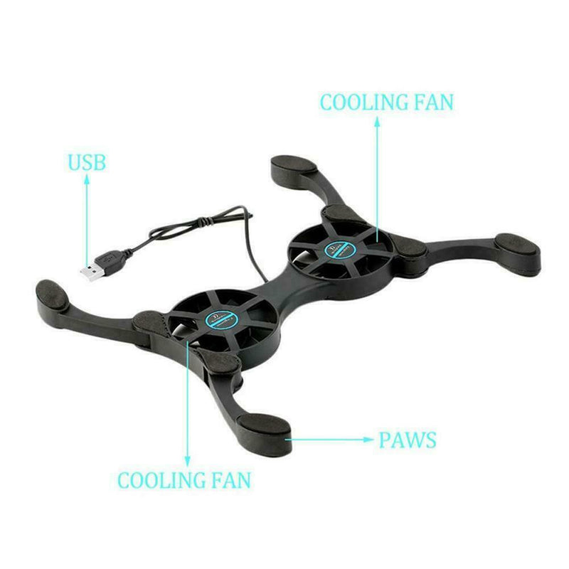 2 Fans USB Cooler Cooling Pad Stand Radiator For 7''-15'' Notebook Laptop W1M7