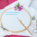 Embroidery Wooden Handle Crochet Hook 3 Needles Sewing Craft (Light Brown) Newly