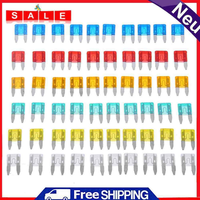 60pcs Car Car Truck Mini Fuse Blade 5A 10A 15A 20A 25A 30A Mixed Set Ki