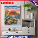 Quirky Treehouse Oil Painting by Number Set, Frameless Drawing Picture, Wall Decor
