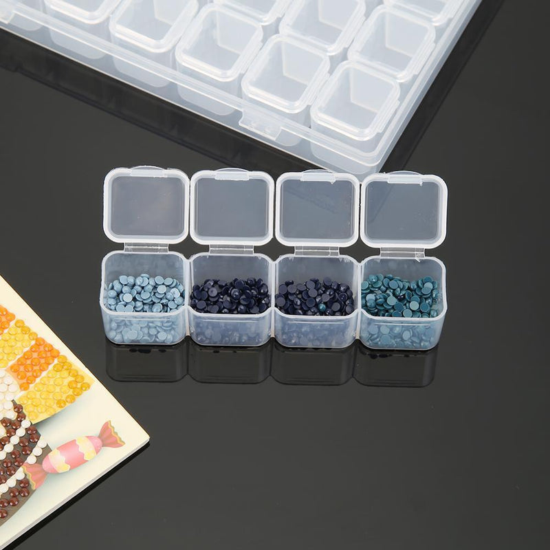 28 Lattices Transparent Container Diamond Painting Accessories Storage Box Newly
