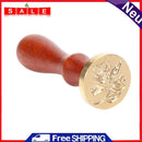 Occitop Retro Plant Pattern Sealing Wax Stamp Wood Handle Letter Seal Stamps (F0