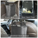 Leather Car Seat Trash Can with Lid Waterproof Storage/Waste Organizer Can
