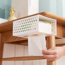 Wall Mounted Self Adhesive Tissue Box Napkin Toilet Paper Holder (White) Newly