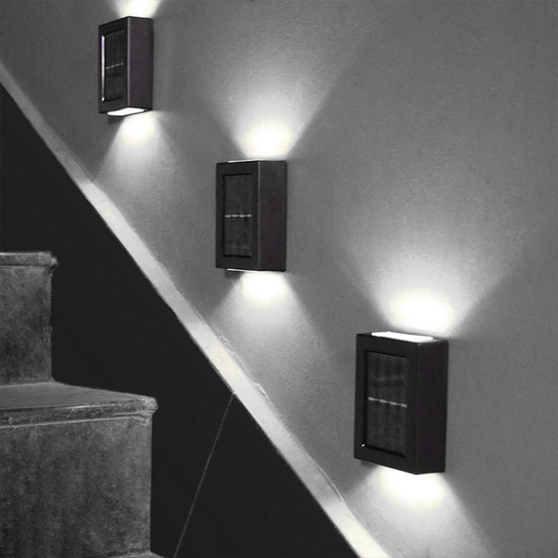 LED Solar Wall Light Waterproof Outdoor Garden Porch Sconce Lamp (White)