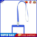 Double Sided ID Card Protector Waterproof Name Badge Holder (Dark Blue)