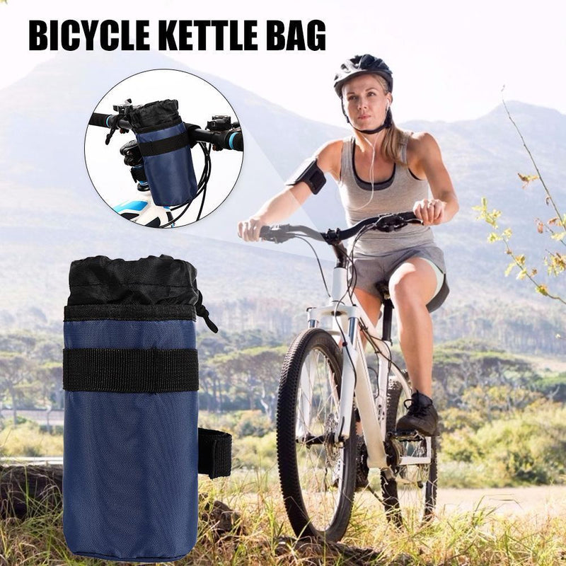 Bike Handlebar Stem Kettle Bag Cycling Insulated Water Bottle Pouch (Blue) Newly