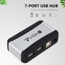 Vertical USB Hub 7 Ports USB 2.0 Splitter with Power Adapter for PC (EU)