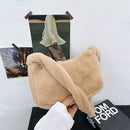 Women Fashion Soft Plush Underarm Shoulder Bag Cherry Pattern Printing Handbags