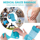 Self Adhesive Elastic Bandage Sports Wrist Protector Tape (Blue 10cmx4.5m) Newly