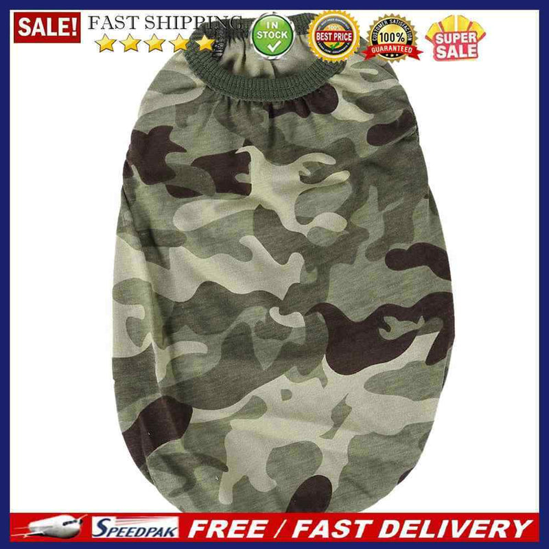 Camouflage Pet Shirt Clothes Spring Summer Dog Puppy Vest Outfit(Green/M)
