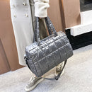 Fashion Lattice Quilted Nylon Crossbody Bag Women Casual Large Capacity Handbag