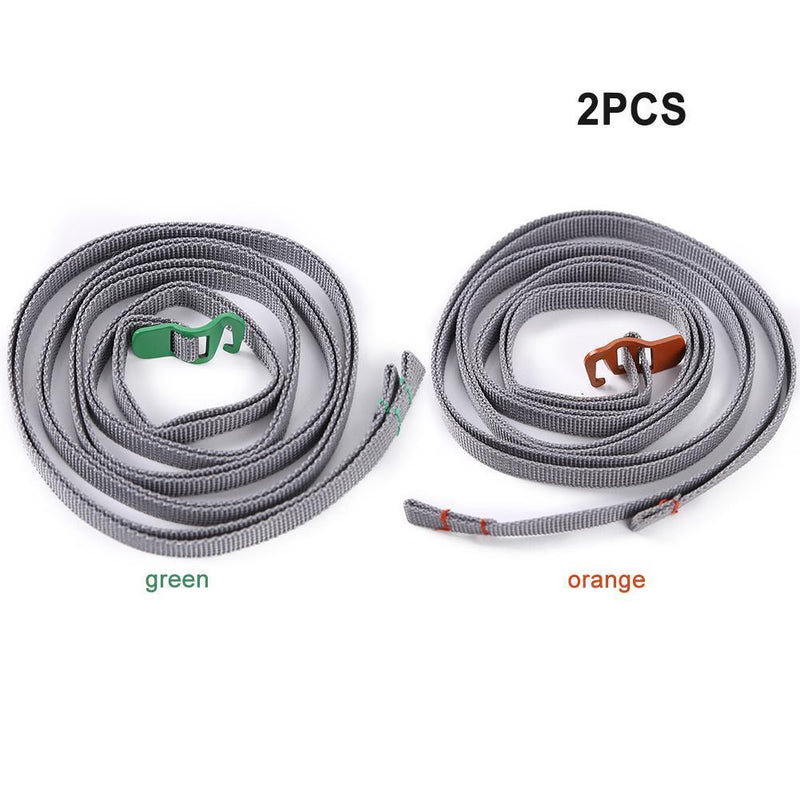 2pcs Cargo Tie Down Lash Belt with Buckle Travel Kit Luggage Strap (Green)