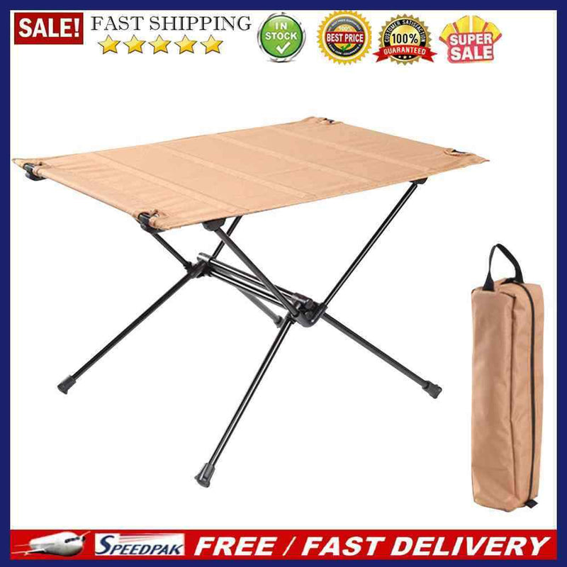 Foldable Camping Table-Fishing Aluminum Lightweight Folding Table (Khaki)