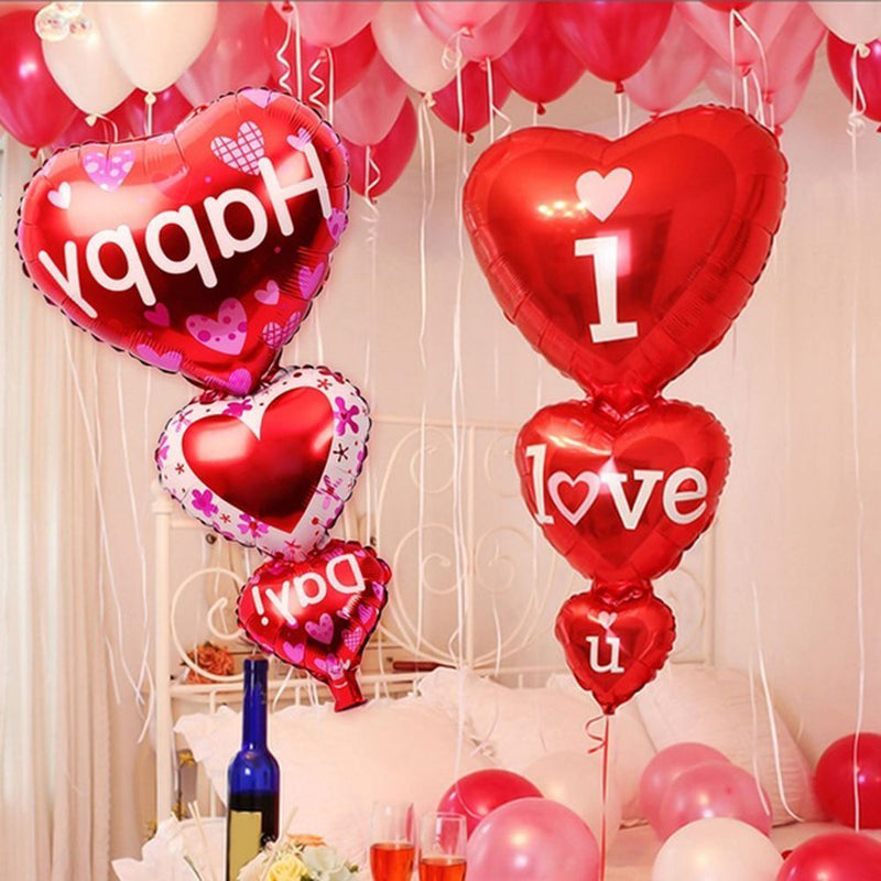 Wedding Favors I LOVE YOU Valentine's Day Aluminum Foil Balloon String of Heart