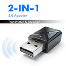 USB interface Bluetooth-compatible 5.0 receiving transmitter 2-in-1 for car and