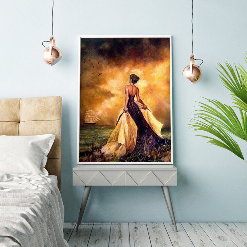 5D DIY American Woman Full Round Drill Diamond Painting Kit Rhinestone